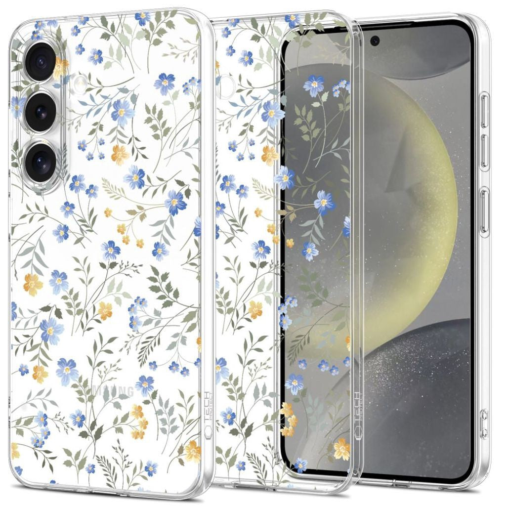 Tech-Protect Flexair-skal till Samsung Galaxy S25 - Prästkragar med löv
