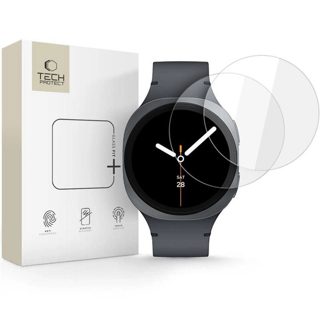Tech-Protect Glass Fit+ 2-pack Screen Protector for Samsung Galaxy Watch 8 44mm - Transparent