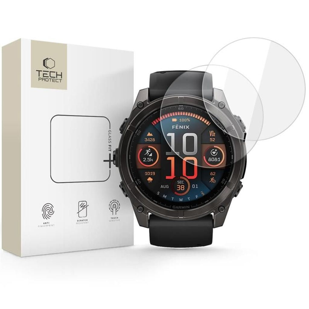 Tech-Protect Glass Fit+ Skärmskydd för Garmin Fenix 8 51mm, 2-pack
