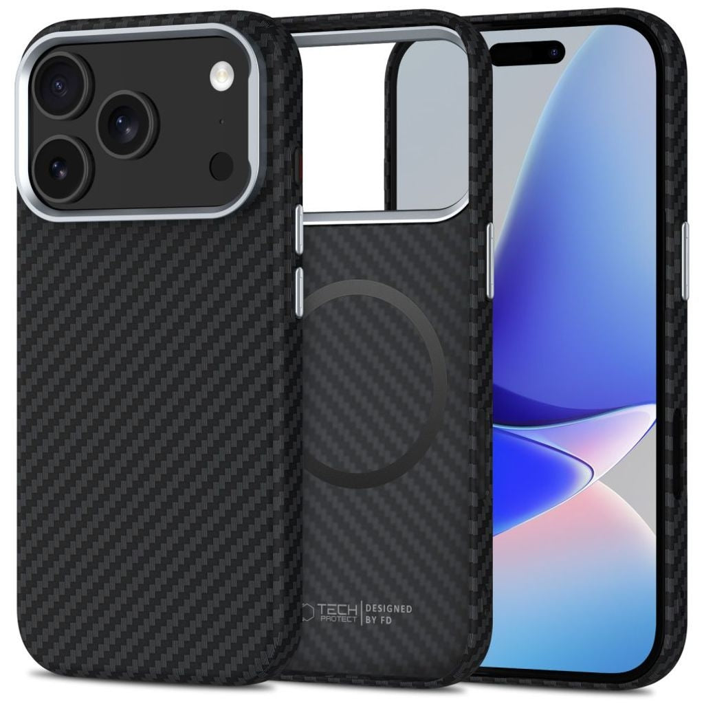 Tech-Protect Ion Carbon MagSafe Case for iPhone 17 Pro Max - Gray/Black