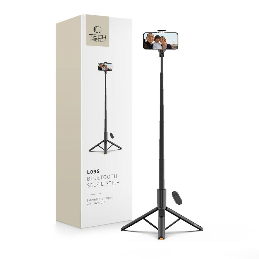 Tech-Protect L09S Selfiepinne med stativ – svart