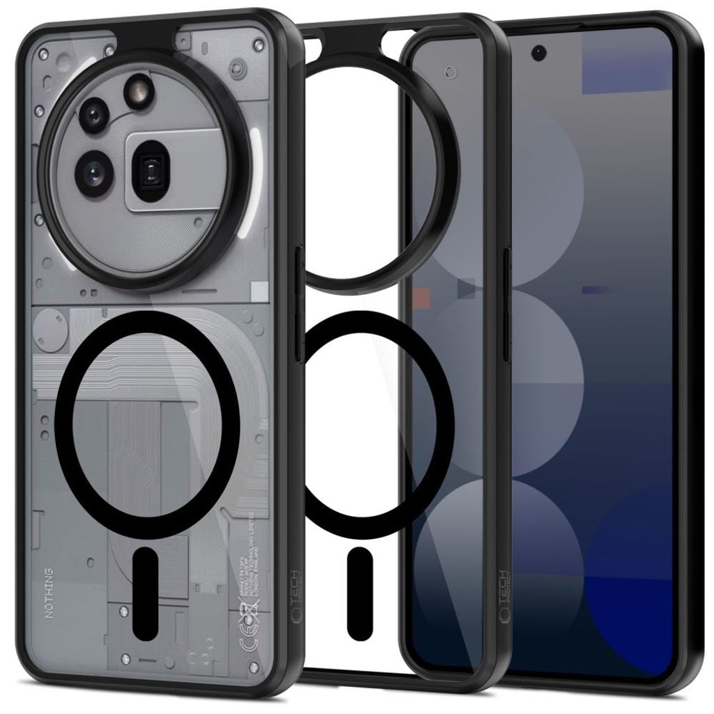 Tech-Protect Magmat Magsafe-skal för Nothing Phone 3A Pro - Transparent svart
