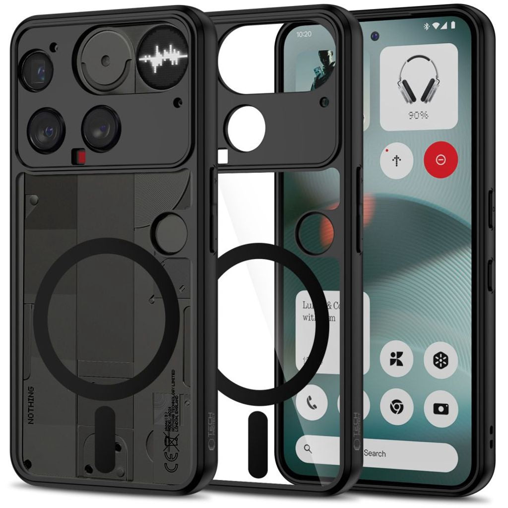 Tech-Protect Magmat Magsafe-skal för Nothing Phone 3 - Svart/Transparent