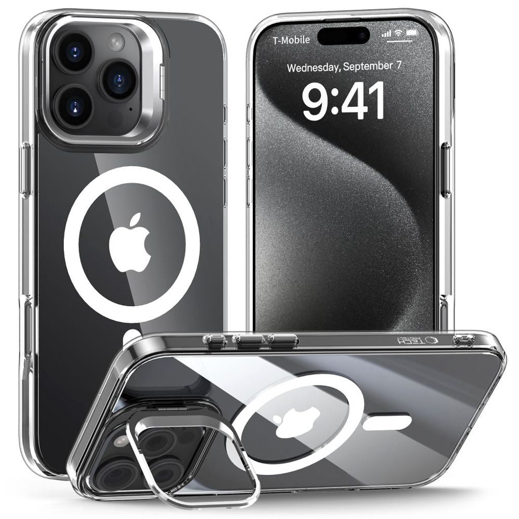 Tech-Protect Magstand Magsafe-skal till iPhone 16 Pro - Transparent