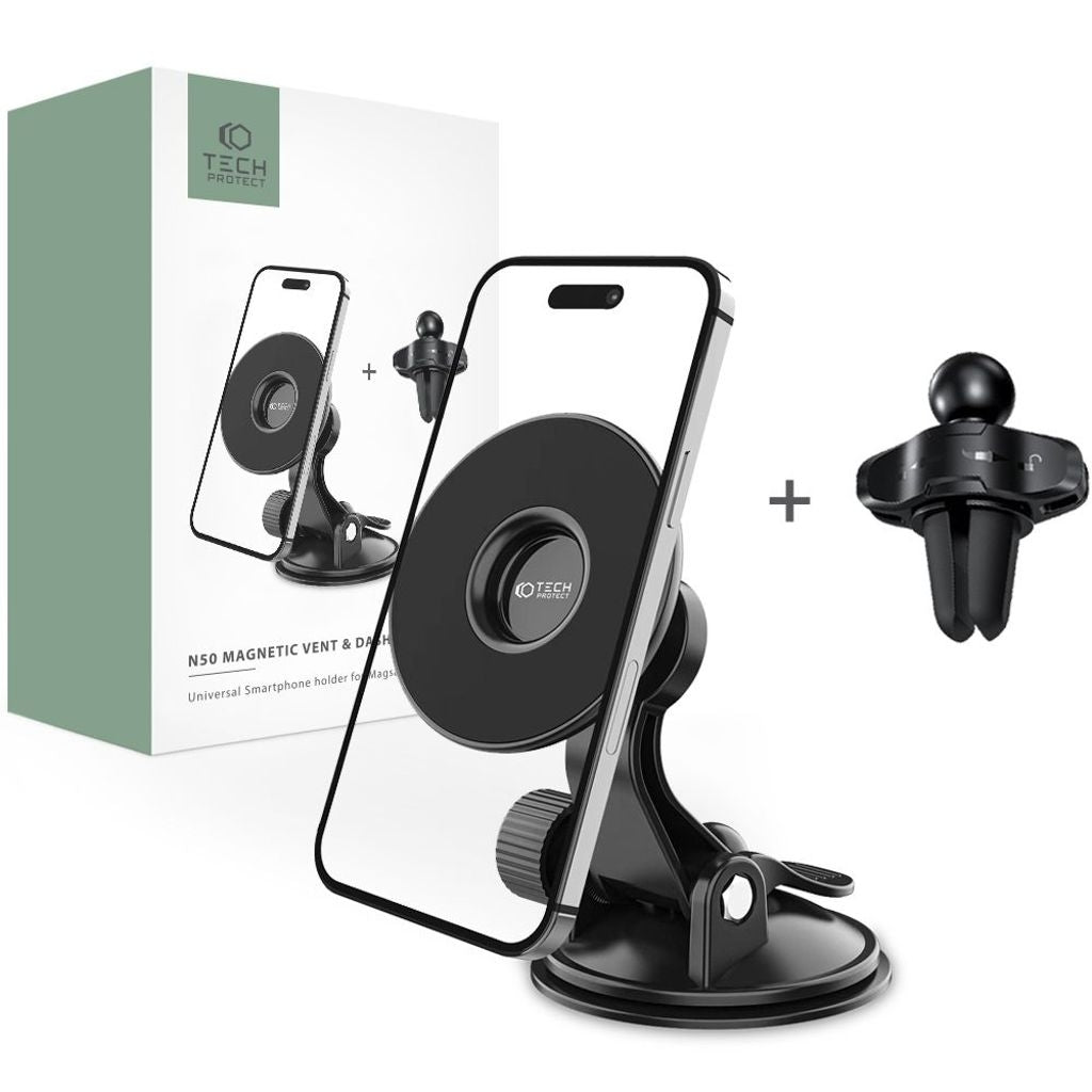 Tech-Protect N50 Magsafe Dashboard/Ventilationshållare för Telefon - Svart