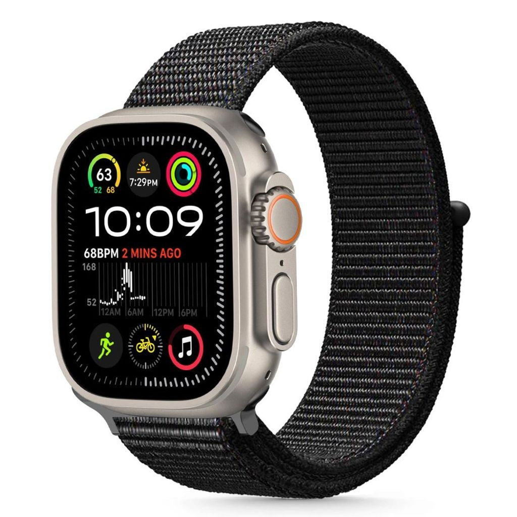 Tech-Protect Nylon Klockarmband För Apple Watch 44/45/46/49 Mm - Svart