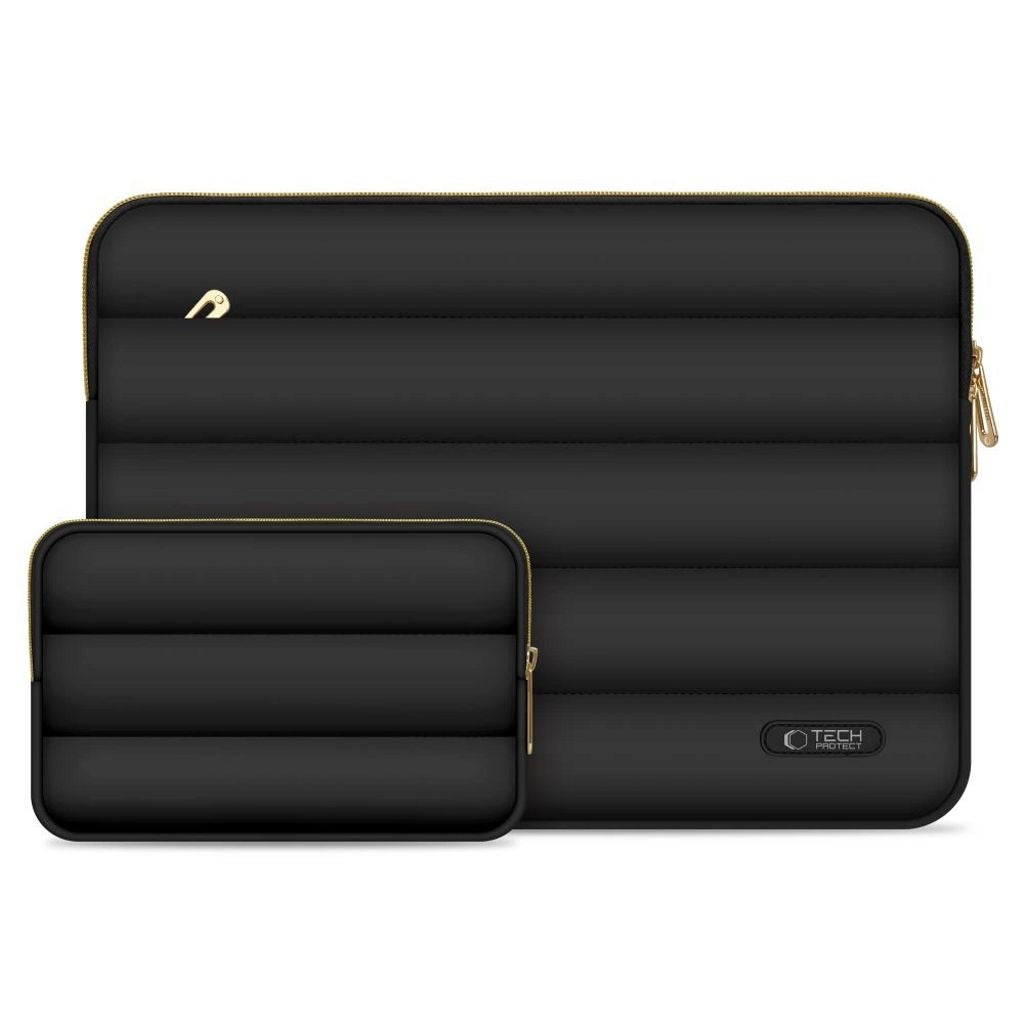 Tech-Protect Puffy Laptop Sleeve 13-14" with accessory pouch - Black