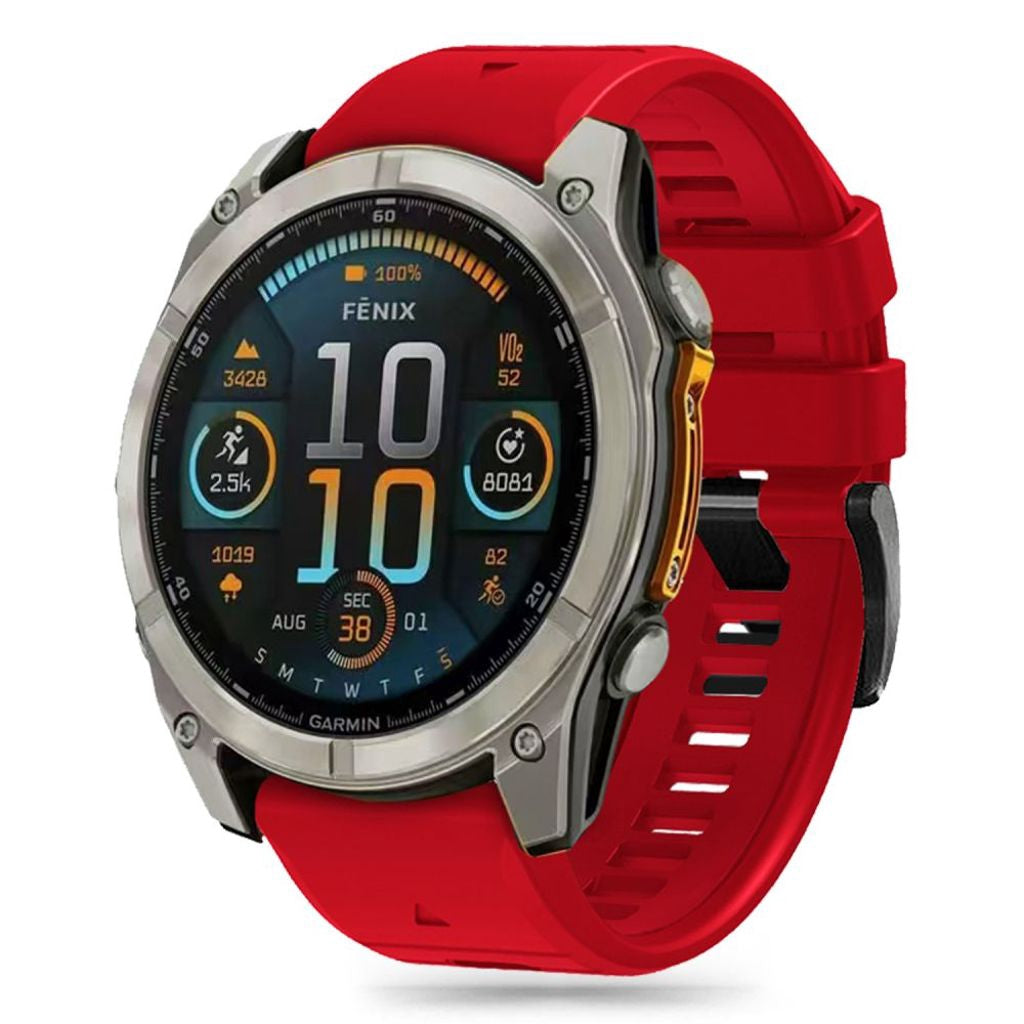Tech-Protect Silikonarmband för Garmin Fenix 6X/7X/8 etc. - Röd