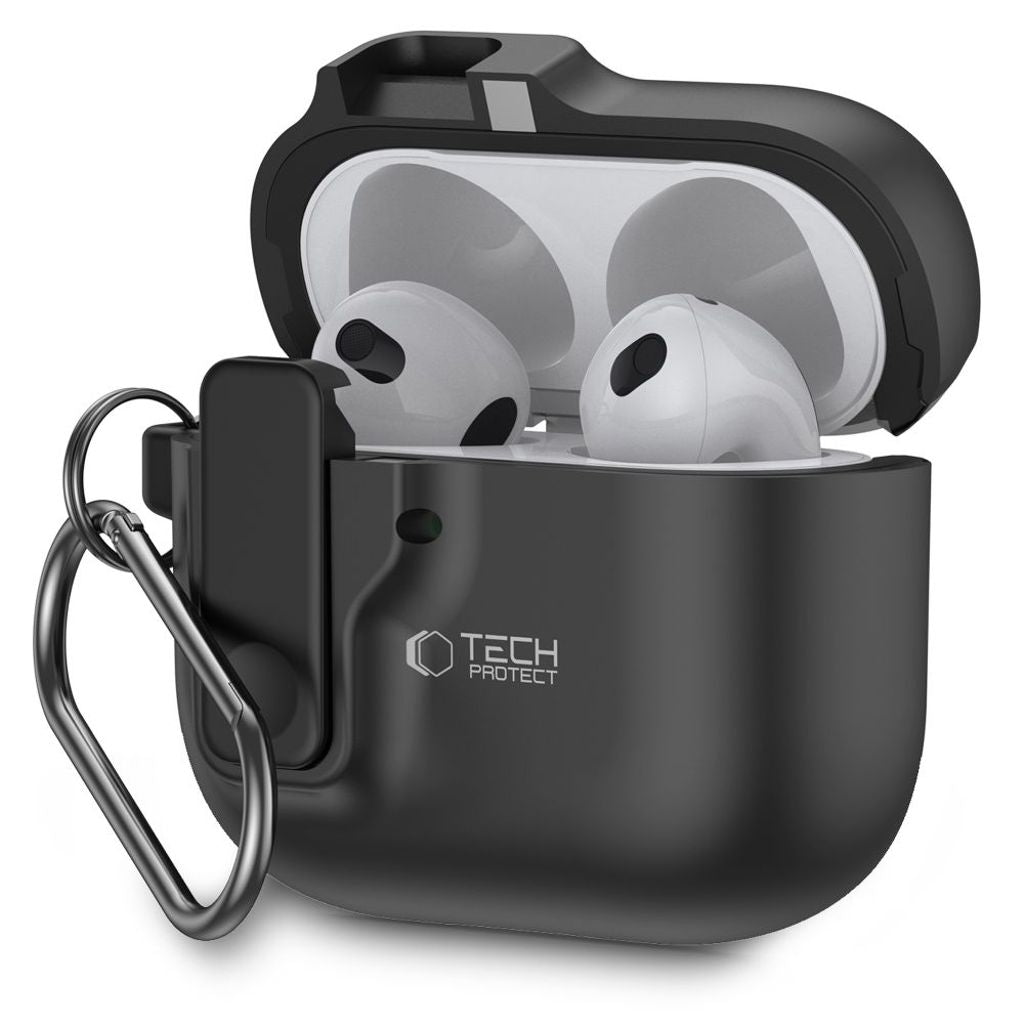 Tech-Protect Slim Hook-fodral för Airpods 4 - Svart