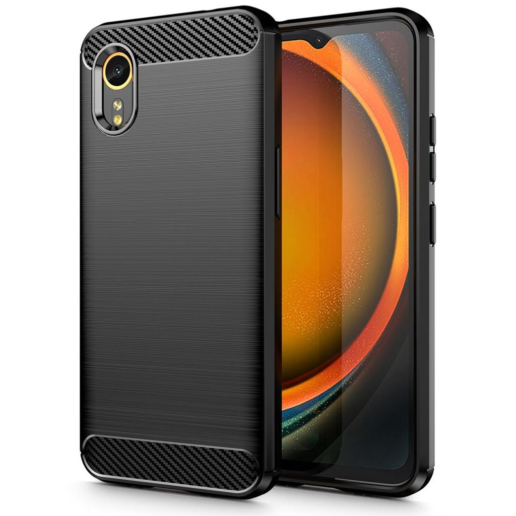 Tech-Protect TPU-skal i kolfiber för Samsung Galaxy Xcover 7 - Svart