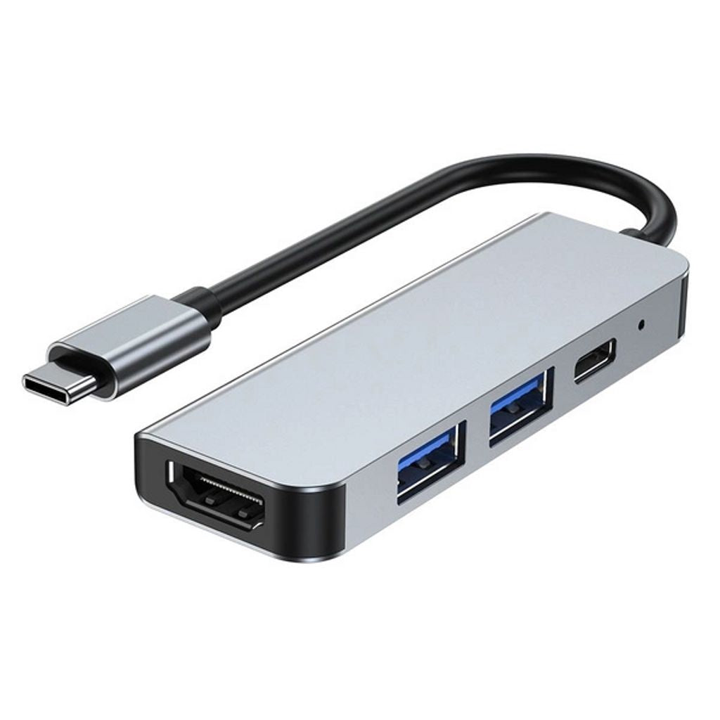 Tech-Protect V2 USB-C Hub Till 2X USB-A / USB-C / HDMI - Grå