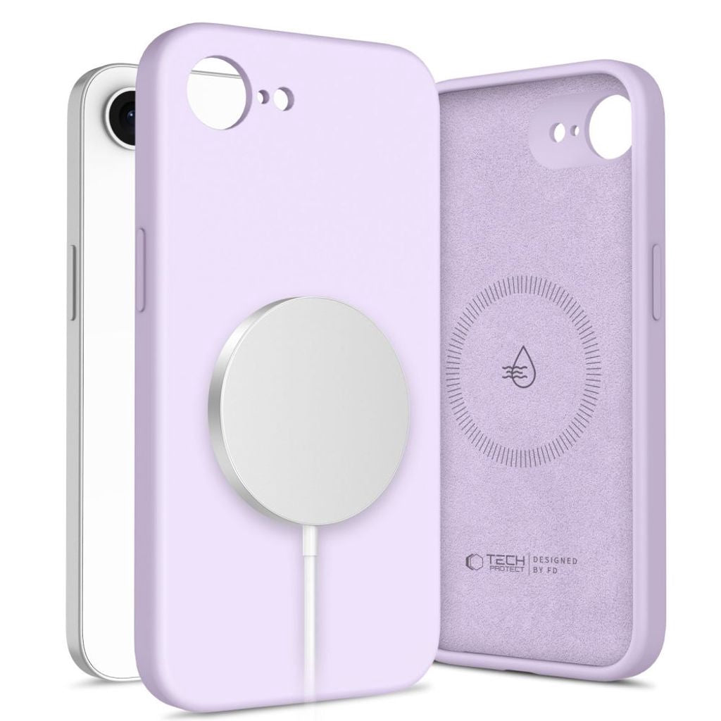 Tech-Protect flytande silikon Magsafe-skal för iPhone 16E - Lila