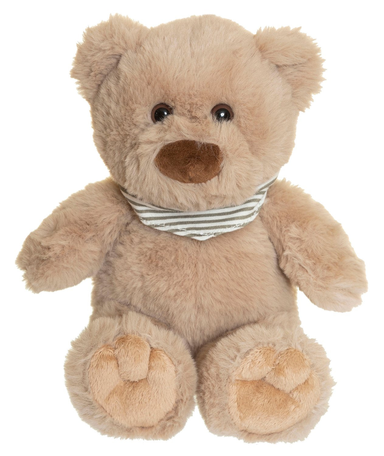Beige Teddy Bear with Scarf, 25cm, Recycled Filling