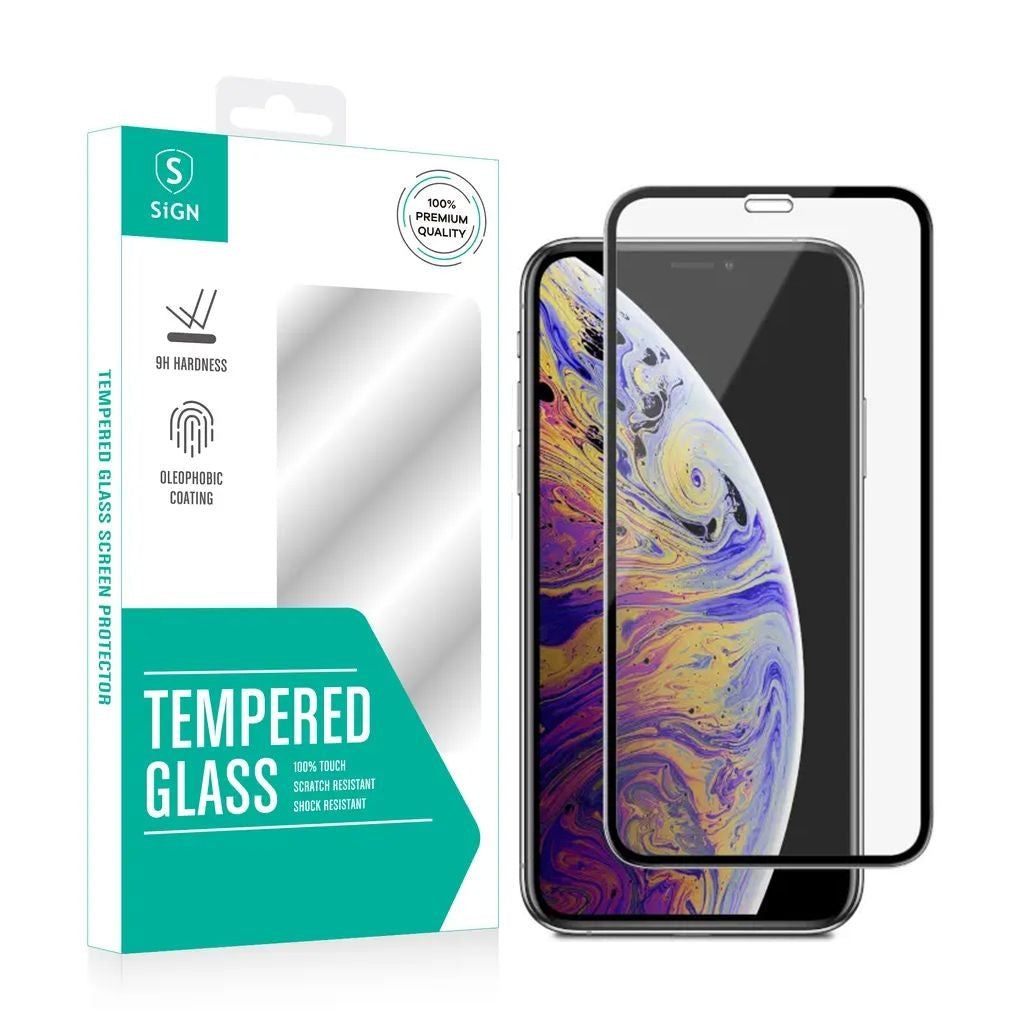 Tempered Glass Screen Protector for iPhone 11 Pro-X-XS with Mounting Frame