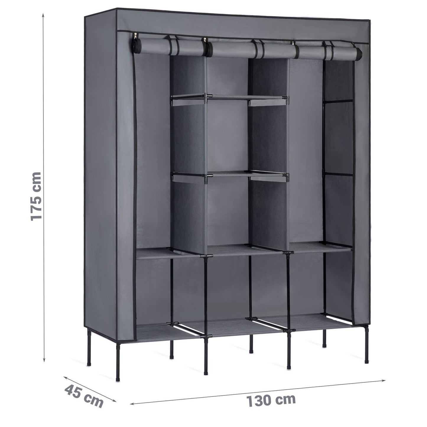 Textile wardrobe Massido - Graphite