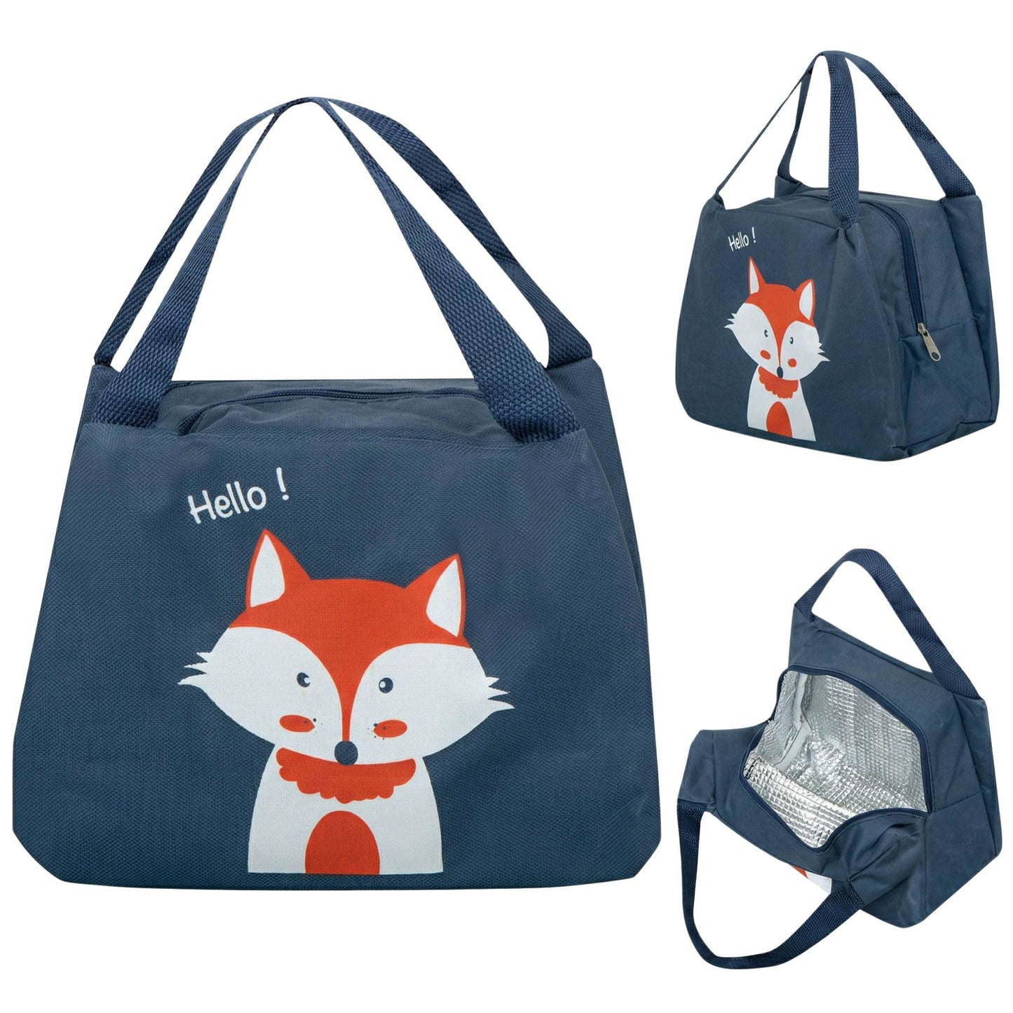 Thermal insulation bag breakfast lunch fox orange
