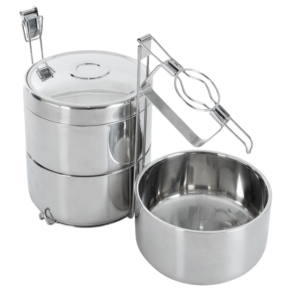 Thermos food box in stainless steel with three containers