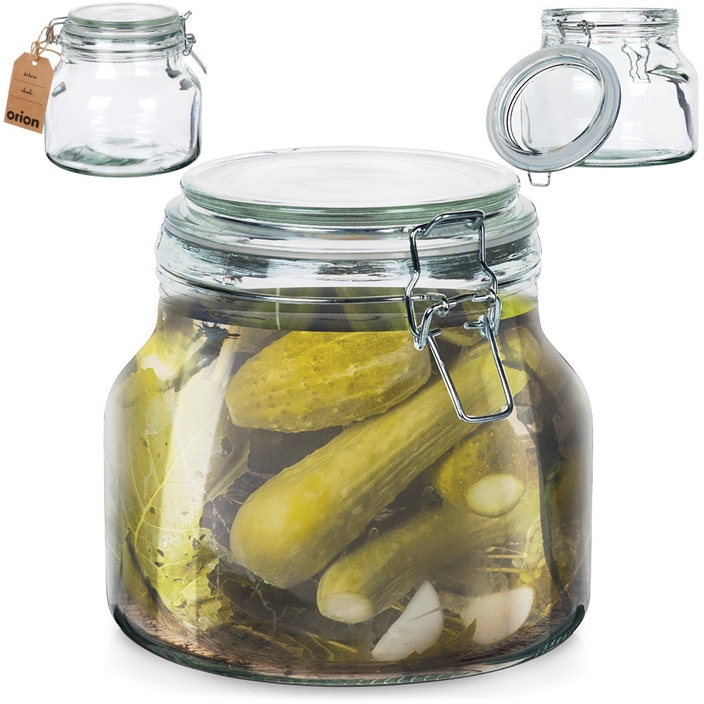 Thick Glass Jar with Patent Lid and Rubber Seal
