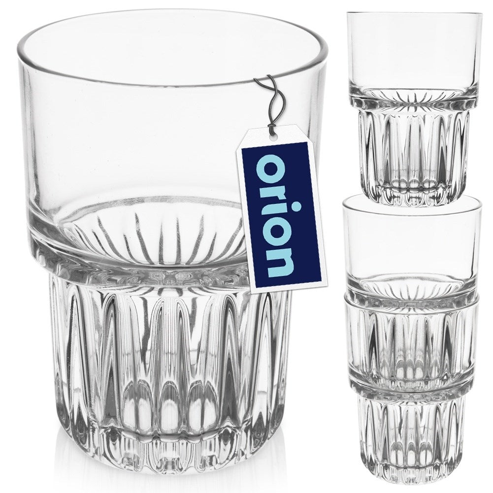 Thick glass 320 ml with grooved bottom for drinks