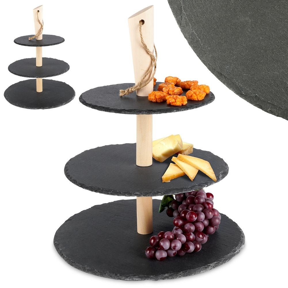 Three-Tier Stoneware: Elegant for desserts and appetizers