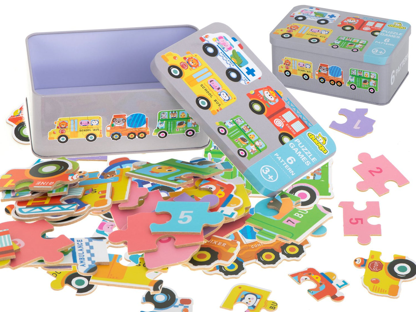 Tinned puzzles vehicles 30 puzzles