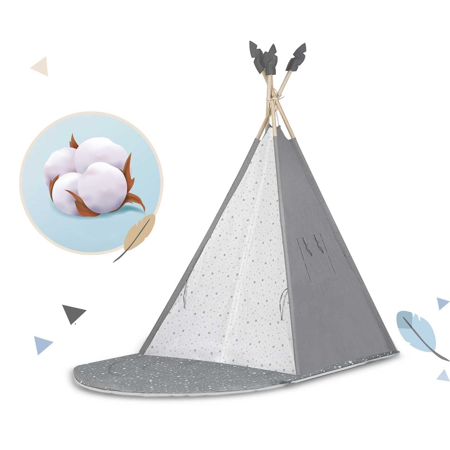 Tipi tent for children NK-406 Nukido - gray