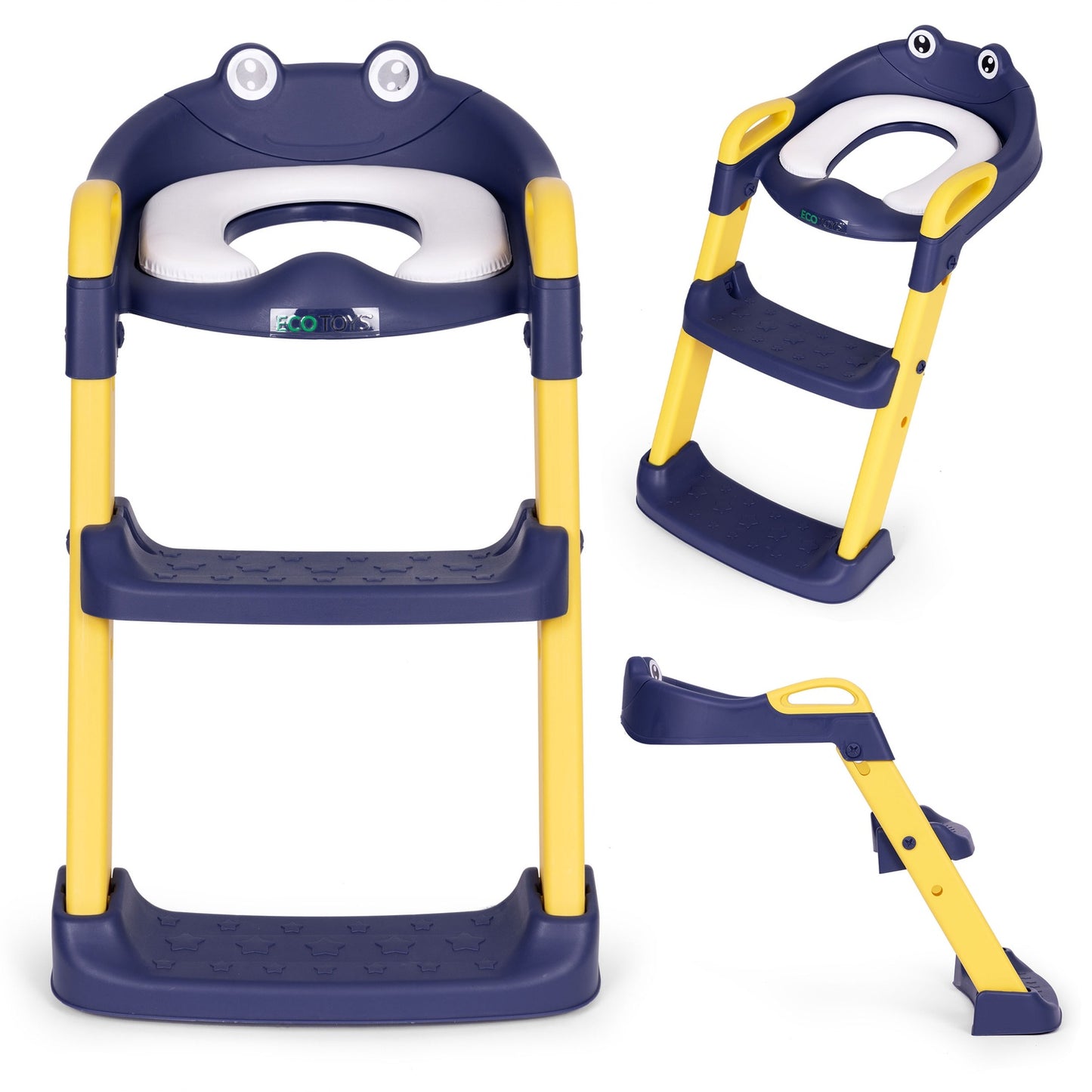 Toilet seat for children with steps and ladder, blue, ECOTOYS