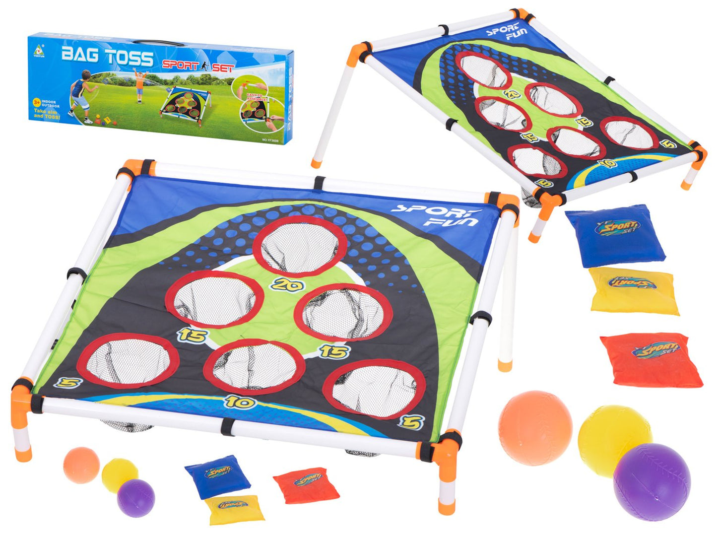 Toss to target with bags darts skill game