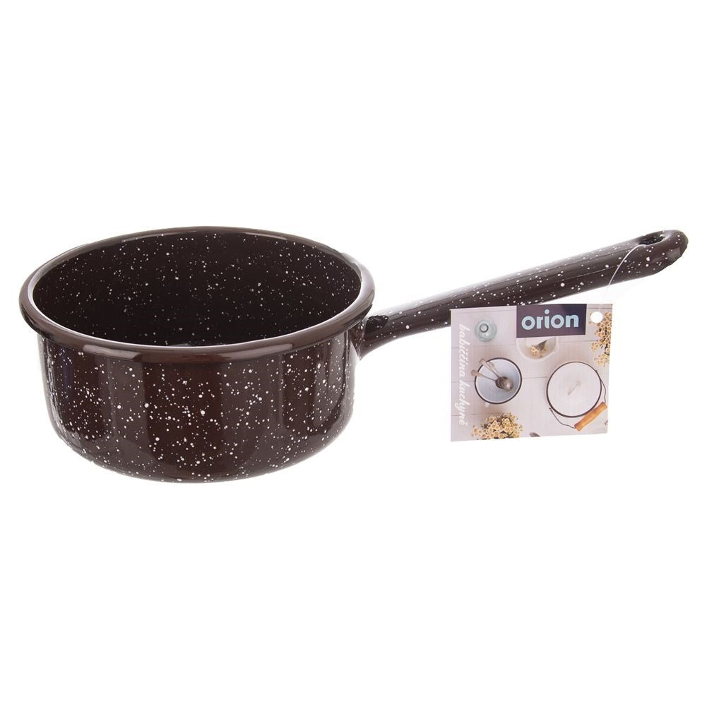 Traditional steel and enamel pan, 14 cm diameter