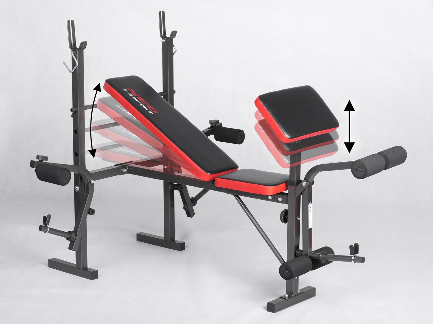 Training bench with barbell rack and biceps curl station Neo-Sport NS-200