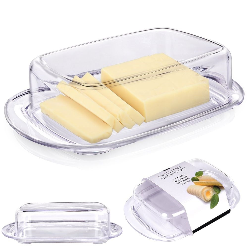 Transparent butter box for fresh storage and serving