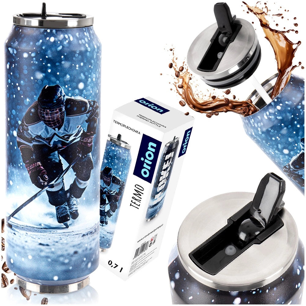 Travel Mug 700 ml, Stainless Steel, Hockey Design