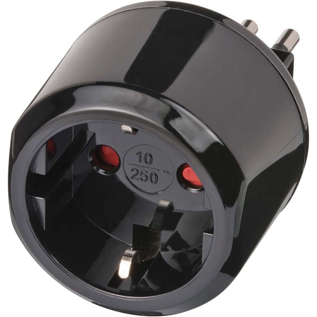 Travel adapter Euro socket and Italy plug - Black