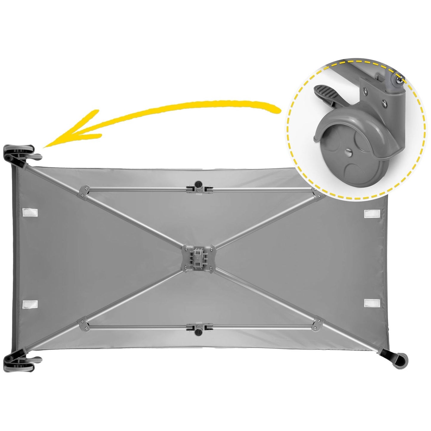 Travel cot for Children 125 x 65 x 78 cm RK-240 Grey