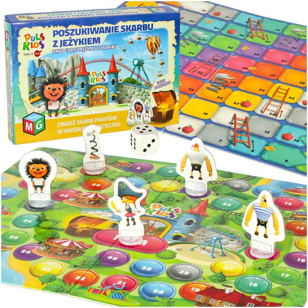 Treasure Hunt board game with Hedgehog Springs and Ladders 5+ MULTIGRA