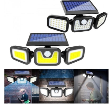 Triple solar lamp motion and dusk sensor