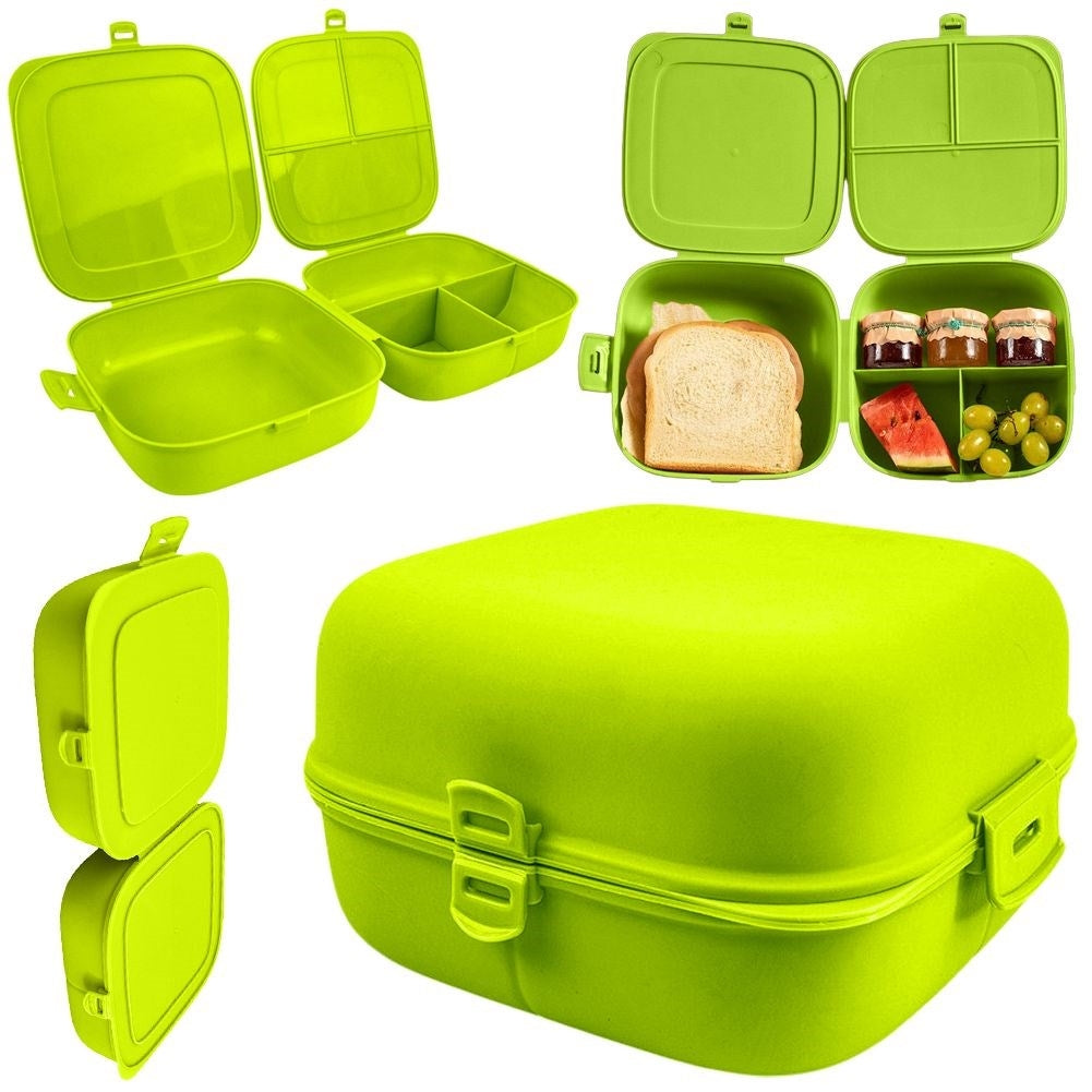 Two-part lunch box with lid and divided container