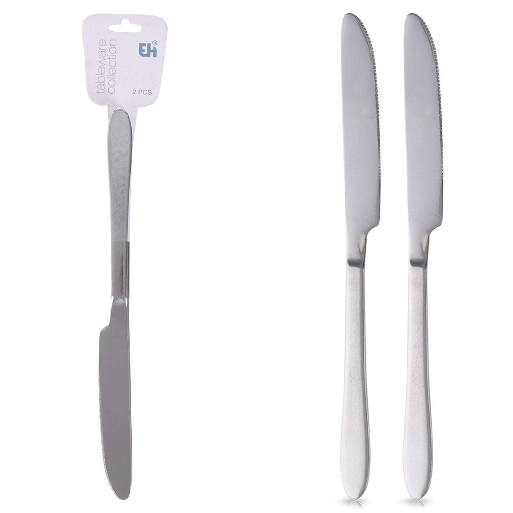 Two stainless dinner knives 24 cm, dishwasher safe