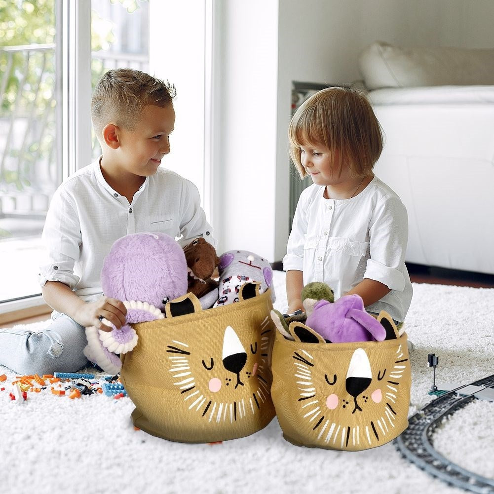 Two toy baskets with a tiger motif - spacious and decorative