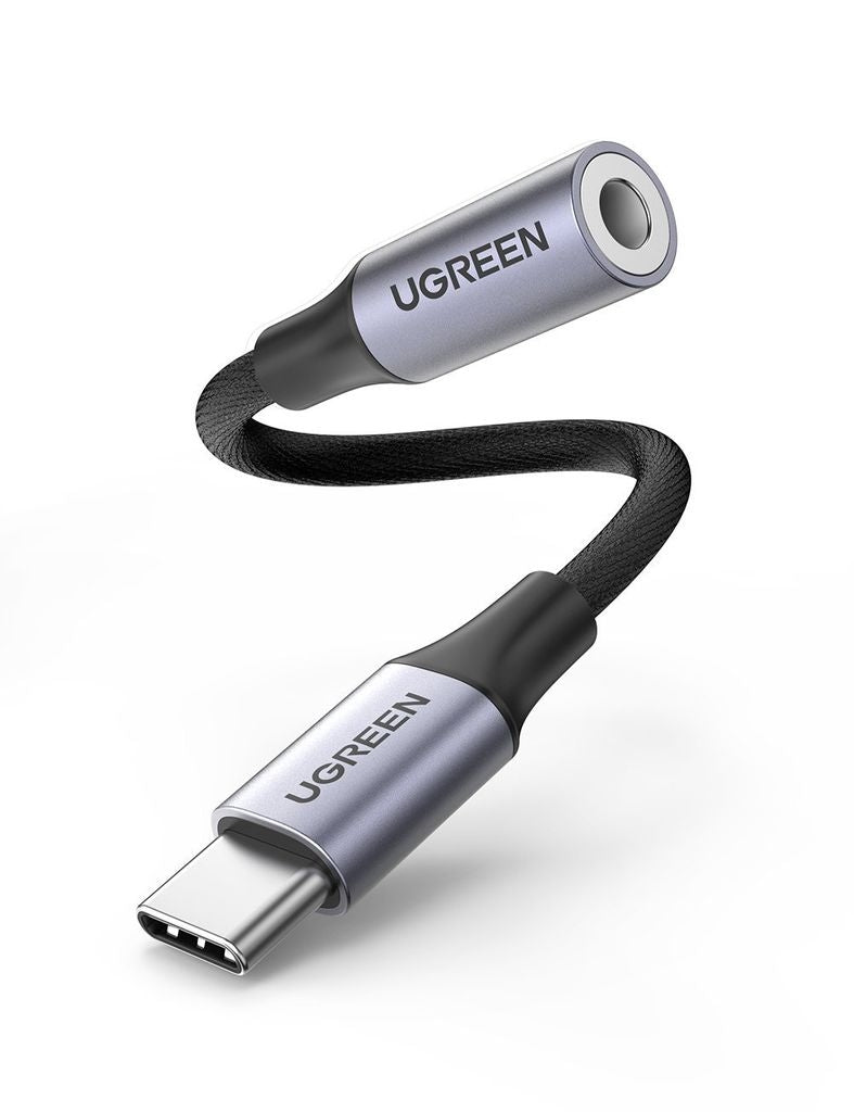 UGREEN USB-C to Aux 3.5 mm adapter cable female, 10 cm - Space Grey
