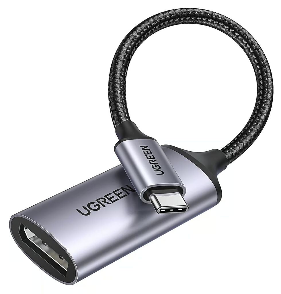 UGREEN USB-C to DisplayPort Adapter 8K @ 60Hz, 10cm - Gray/Black