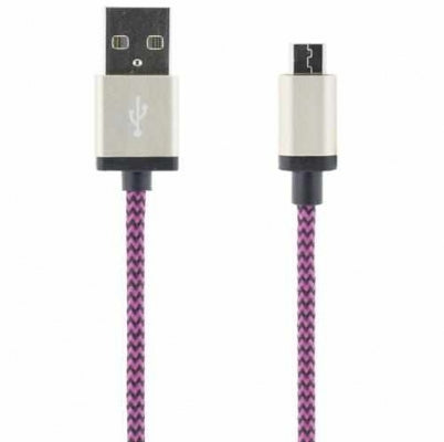 USB 2.0 cable Type A ha - Type Micro B ha, 5-pin, for charging/data transfer to mobile phones/PDA, 1m, purple