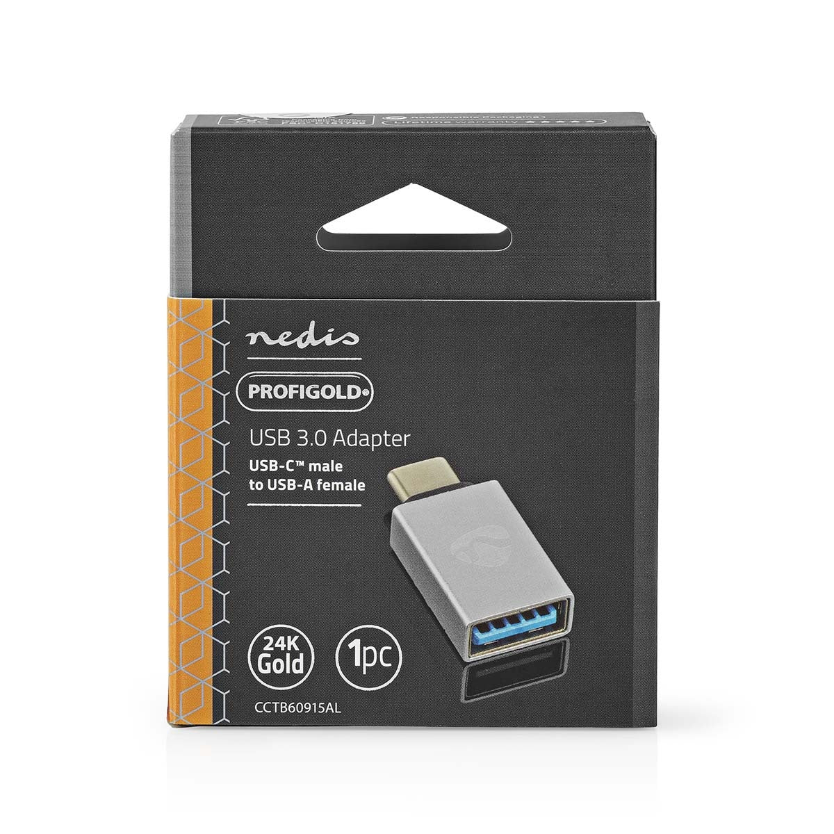 USB-C™ Adapter | USB 3.2 Gen 1 | USB-C™ Male | USB-A Female | 5 Gbps | Round | Nickel Plated | Silver | Carton with covered window