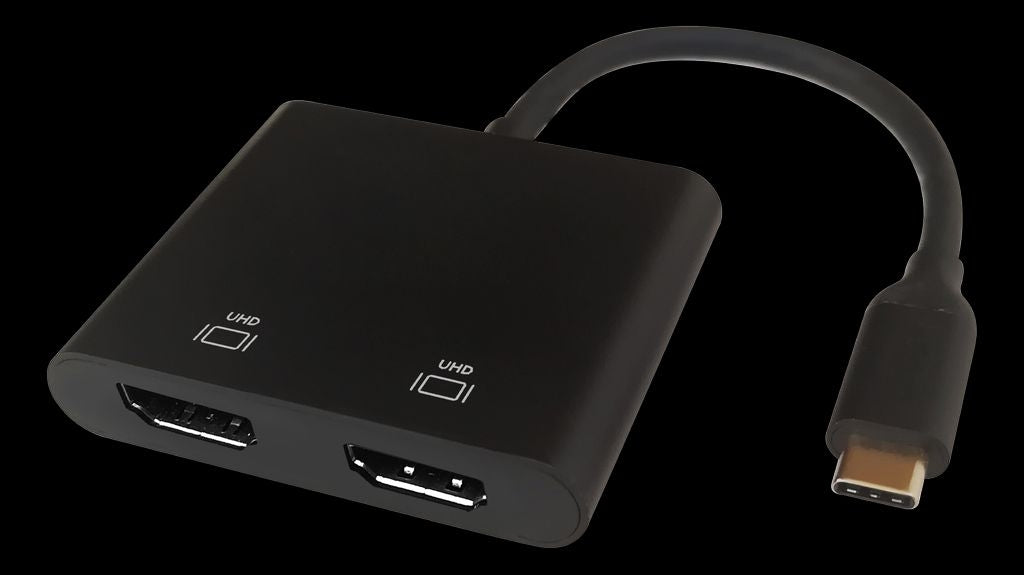 USB-C MST HUB, 2x 4K/60Hz, HDMI x 2, black, 0.1m