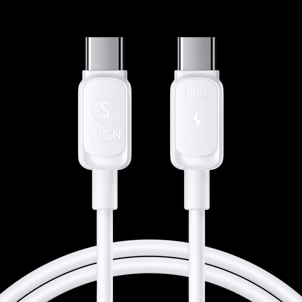 USB-C to USB-C Cable 100W, 0.25m - White