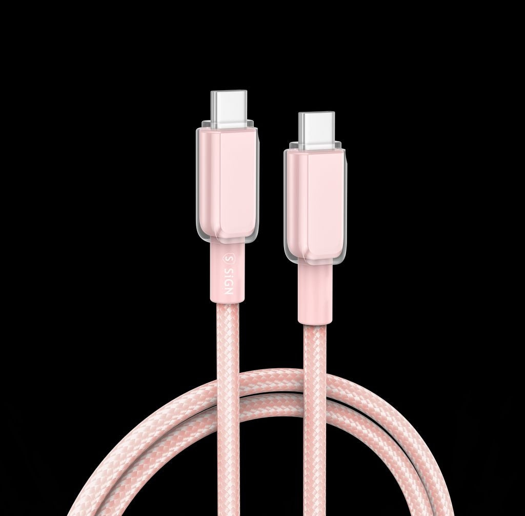 USB-C to USB-C Cable 60W, 1m - Pink