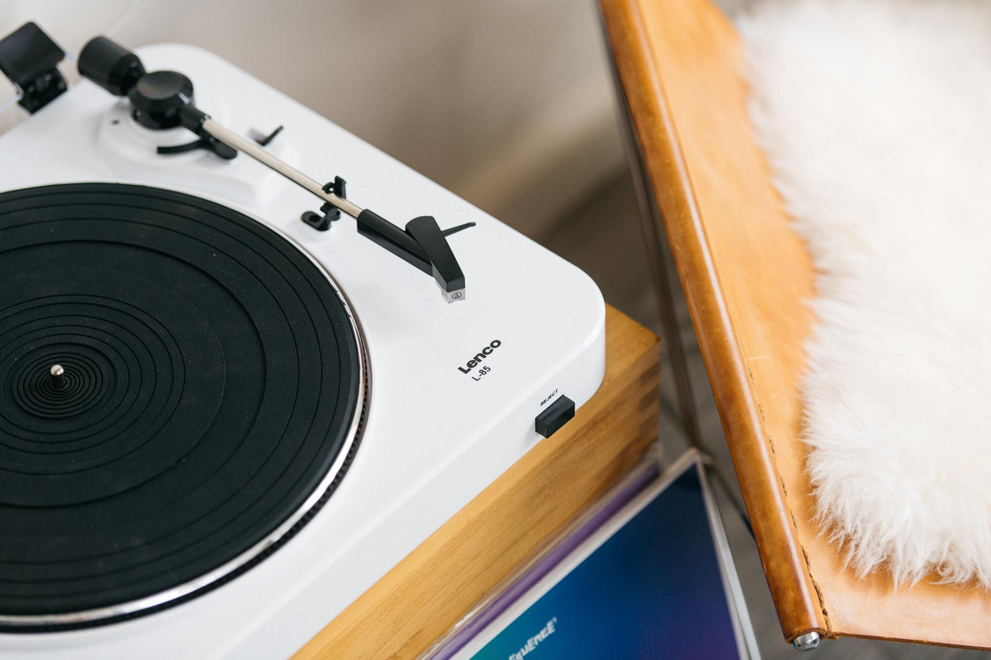 USB Record Player, Semi-Automatic, White, 33/45 RPM
