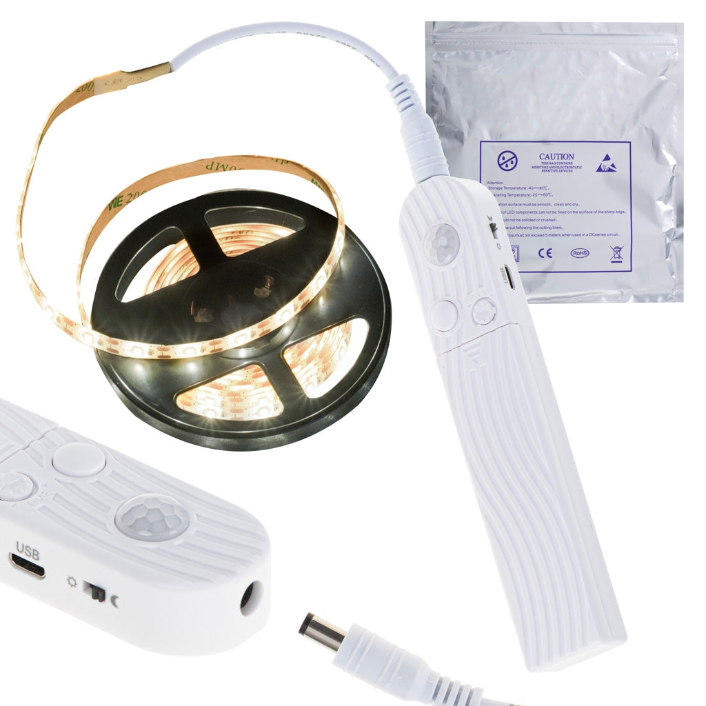USB battery-powered motion detector LED strip 2M warm white