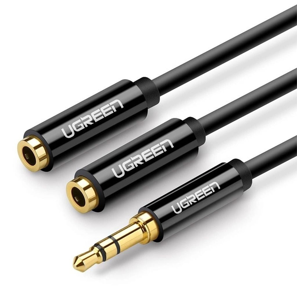 Ugreen 3.5 mm headphone splitter minijack AUX, 25cm - Black