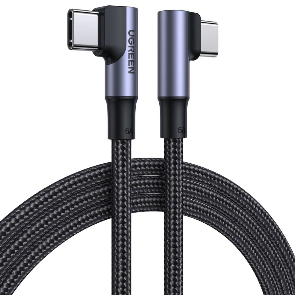 Ugreen Angled USB-C to USB-C Cable 100W, 2m - Black